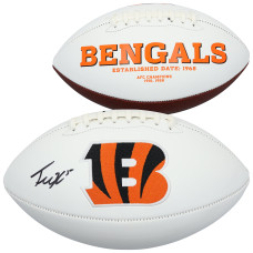 Tee Higgins Cincinnati Bengals Autographed Fanatics Authentic Franklin White Panel Football