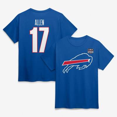 Футболка Buffalo Bills Josh Allen Royal USA 250 Name & Number