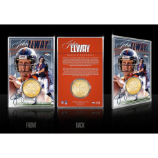 Карточка Denver Broncos John Elway Highland Mint Limited Edition Bronze Coin with Acrylic Holder