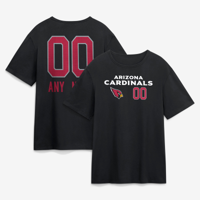 Именная футболка Arizona Cardinals Black Touchdown Wordmark Name & Number