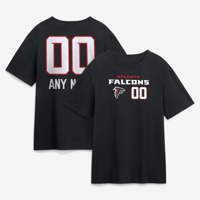 Именная футболка Atlanta Falcons Black Touchdown Wordmark Name & Number