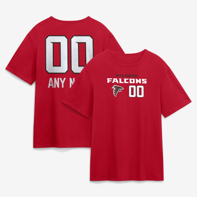 Именная футболка Atlanta Falcons Red Touchdown Wordmark Name & Number