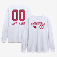 Именная футболка с длинным рукавом Arizona Cardinals White Touchdown Wordmark Name & Number Именная футболка с длинным рукавом Arizona Cardinals White Touchdown Wordmark Name & Number