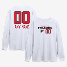 Именная футболка с длинным рукавом Atlanta Falcons White Touchdown Wordmark Name & Number