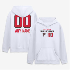 Именная толстовка Atlanta Falcons White Touchdown Wordmark Name & Number