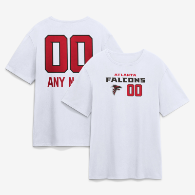 Именная футболка Atlanta Falcons White Touchdown Wordmark Name & Number