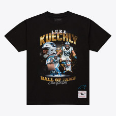 Футболка Unisex Carolina Panthers Luke Kuechly Mitchell & Ness Black Pro Football Hall of Fame Class of 2026 Collage