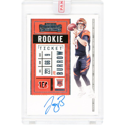 Карточка Joe Burrow Cincinnati Bengals Autographed 2020 Panini Contenders Rookie Ticket #101