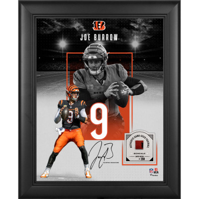 Коллаж Joe Burrow Cincinnati Bengals Fanatics Authentic Facsimile Signature Framed 11 x 14 Showcase with a Piece of Game-Used Football - Limited Edition of 250