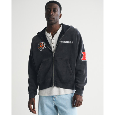 Толстовка Cincinnati Bengals Abercrombie & Fitch Black Fleece Full-Zip