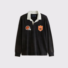 Cincinnati Bengals Abercrombie & Fitch Black Heavyweight Knit Rugby Shirt Cincinnati Bengals Abercrombie & Fitch Black Heavyweight Knit Rugby Shirt