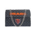 Женская Chicago Bears Cuce Black Vegan Leather Oversized Tote Bag Женская Chicago Bears Cuce Black Vegan Leather Oversized Tote Bag