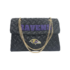 Женская Baltimore Ravens Cuce Black Vegan Leather Oversized Tote Bag Женская Baltimore Ravens Cuce Black Vegan Leather Oversized Tote Bag