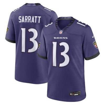 Джерси Baltimore Ravens Elijah Sarratt Nike Purple Team Game