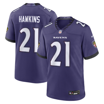 Джерси Baltimore Ravens Jaylinn Hawkins Nike Purple Team Game