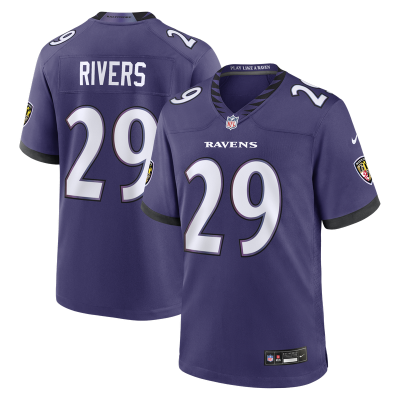 Джерси Baltimore Ravens Chandler Rivers Nike Purple Team Game