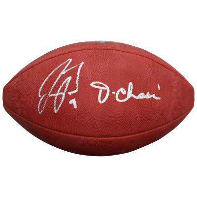 Joe Burrow & Ja'Marr Chase Cincinnati Bengals Autographed Fanatics Authentic Wilson Duke Full Color Football