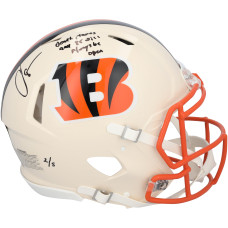 Chad Johnson Cincinnati Bengals Autographed Fanatics Authentic Riddell Retro Speed Authentic Helmet with 'Death, taxes and 85 will always be open' Inscription - Limited Edition of 5 Chad Johnson Cincinnati Bengals Autographed Fanatics Authentic Riddell Retro Speed Authentic Helmet with 'Death, taxes and 85 will always be open' Inscription - Limited Edition of 5