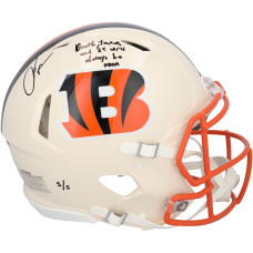 Chad Johnson Cincinnati Bengals Autographed Fanatics Authentic Riddell Retro Speed Authentic Helmet with 'Death, taxes and 85 will always be open' Inscription - Limited Edition #5/5 Chad Johnson Cincinnati Bengals Autographed Fanatics Authentic Riddell Retro Speed Authentic Helmet with 'Death, taxes and 85 will always be open' Inscription - Limited Edition #5/5