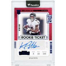 Карточка Kyle Pitts Atlanta Falcons Autographed 2021 Panini Contenders Rookie Ticket Variation Preview #104 #21/23