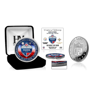 Монета Pittsburgh Steelers vs. New Orleans Saints Highland Mint Paris Limited-Edition 2026 International Games Color Silver-Plated Game Flip