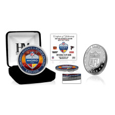 Монета Cincinnati Bengals vs. Atlanta Falcons Highland Mint Madrid Limited-Edition 2026 International Games Color Silver-Plated Game Flip Монета Cincinnati Bengals vs. Atlanta Falcons Highland Mint Madrid Limited-Edition 2026 International Games Color Silver-Plated Game Flip