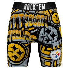 Боксеры Pittsburgh Steelers Rock Em Socks Black Sketched Out