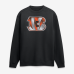 Именная свитшот Cincinnati Bengals Black Metallic Mascot Name & Number
