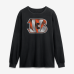 Именная футболка с длинным рукавом Cincinnati Bengals Black Metallic Mascot Name & Number