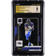 Карточка Mark Andrews Baltimore Ravens Autographed 2022 Panini Clearly Donruss Purple #4 #/175 CGC Fanatics Witnessed Authenticated 9/10 Карточка Mark Andrews Baltimore Ravens Autographed 2022 Panini Clearly Donruss Purple #4 #/175 CGC Fanatics Witnessed Authenticated 9/10