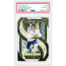 Карточка Caleb Williams Chicago Bears 2024 Panini Select White Sparkle #114 PSA Authenticated 10
