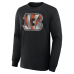 Футболка с длинным рукавом Cincinnati Bengals Black Metallic Mascot
