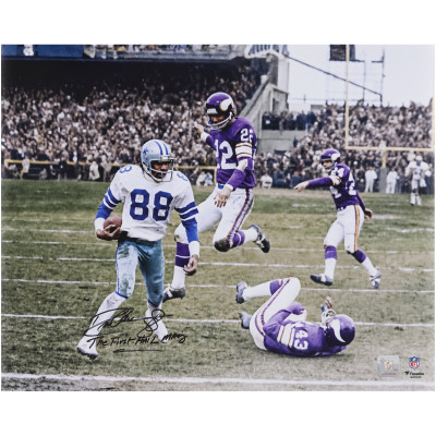 Фото с автографом Drew Pearson Dallas Cowboys Fanatics Authentic 16 x 20 1975 NFC Divisional Round Hail Mary vs. Minnesota Vikings with 'The First Hail Mary' Inscription