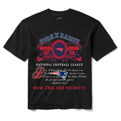 Футболка New England Patriots Born x Raised Unisex Crest - Black