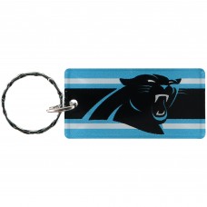 Carolina Panthers Super Stripe Printed Acrylic Team Color Logo Keychain