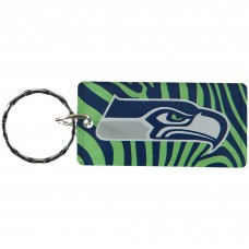 Seattle Seahawks Zebra Printed Acrylic Team Color Logo Keychain