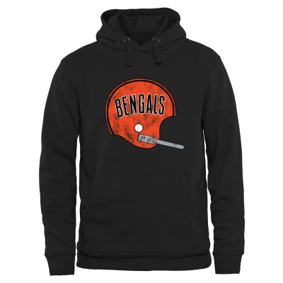 Cincinnati Bengals Black Throwback Logo Pullover Hoodie