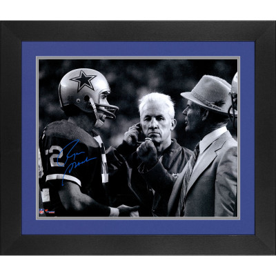 Фото с автографом Dallas Cowboys Roger Staubach Fanatics Authentic Framed 16 x 20 Talking with Tom Landry