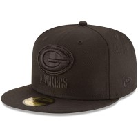 Бейсболка Green Bay Packers New Era Black on Black 59FIFTY