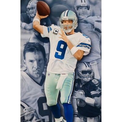 Dallas Cowboys Tony Romo Deacon Jones Foundation Fine Art Giclée Canvas Print 24 x 36 by Artist Rob Jackson