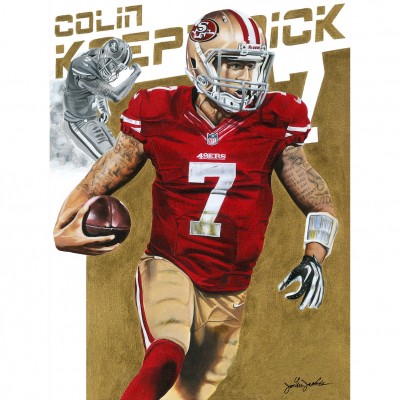 San Francisco 49ers Colin Kaepernick Deacon Jones Foundation Fine Art Canvas Print 18 x 24 by Artist Joshua Jacobs