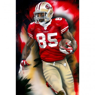 San Francisco 49ers Vernon Davis Deacon Jones Foundation Fine Art Canvas Print 18 x 24 by Artist Joshua Jacobs