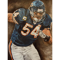 Chicago Bears Deacon Jones Foundation 'Brian Urlacher' Fine Art Canvas Print 30 x 40 by Artist David Courson