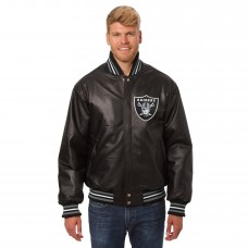 Куртка кожанная Las Vegas Raiders JH Design - Black