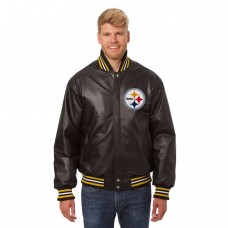 Куртка кожанная Pittsburgh Steelers JH Design - Black
