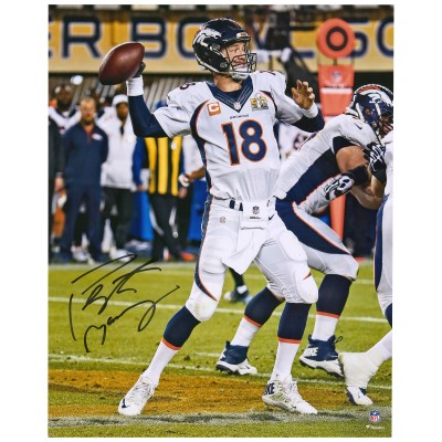 Autographed Denver Broncos Peyton Manning Fanatics Authentic 16 x 20 Super Bowl 50 Champions Action Photograph