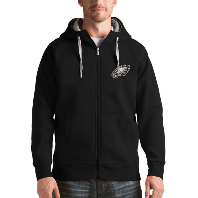 Толстовка на молнии с капюшоном Philadelphia Eagles Antigua Victory - Black
