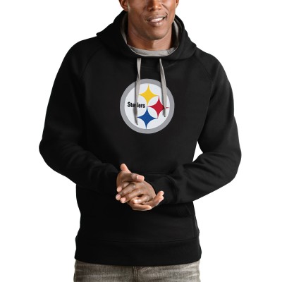 Pittsburgh Steelers Antigua Black Victory Pullover Hoodie