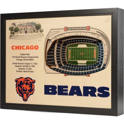 Chicago Bears 25.5 x 19.5 Soldier Field Stadium Views Wall Art