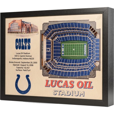 Indianapolis Colts 25.5 x 19.5 Lucas Oil Stadium Stadium Views Wall Art